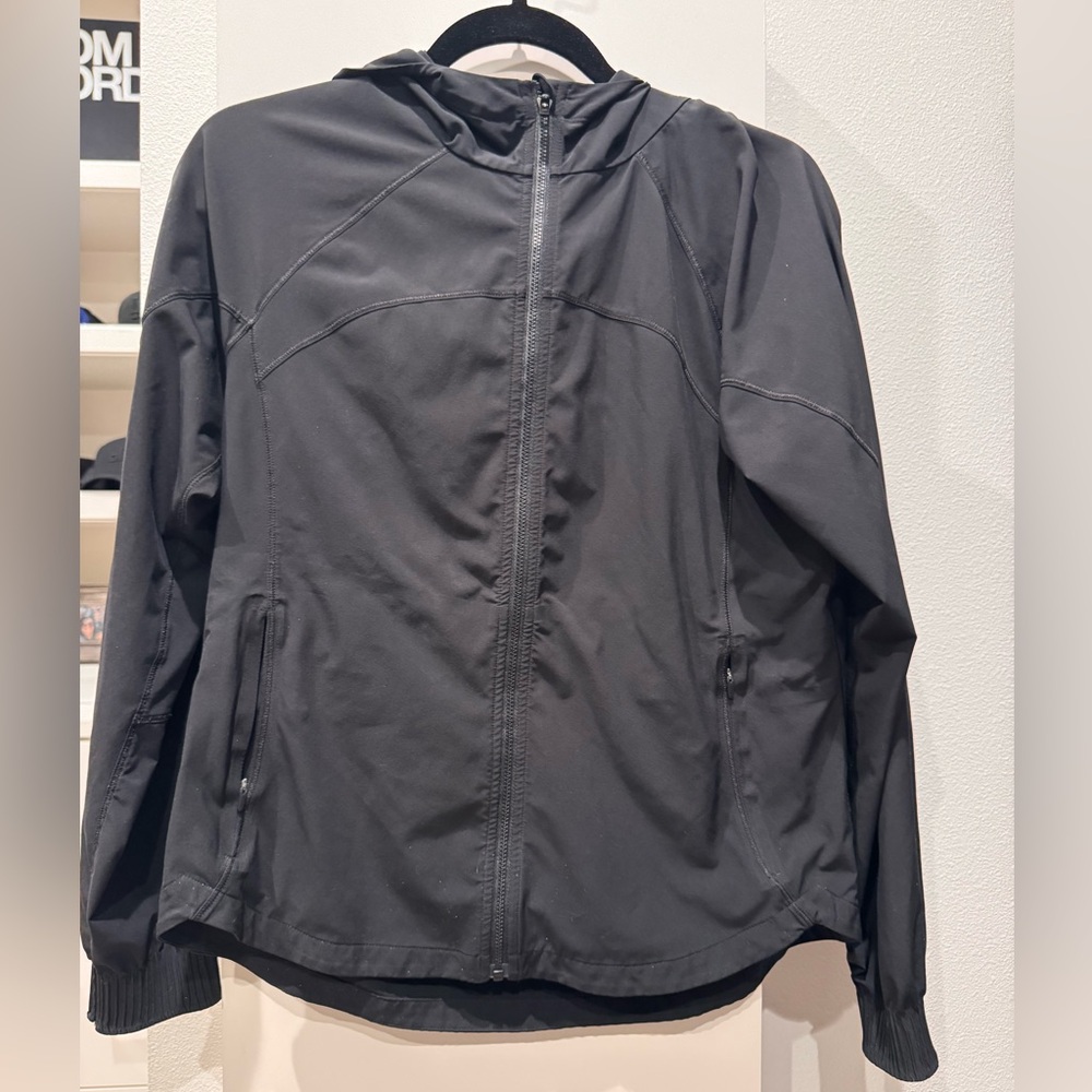 Athleta Women’s Black Hooded Windbreaker Jacket
